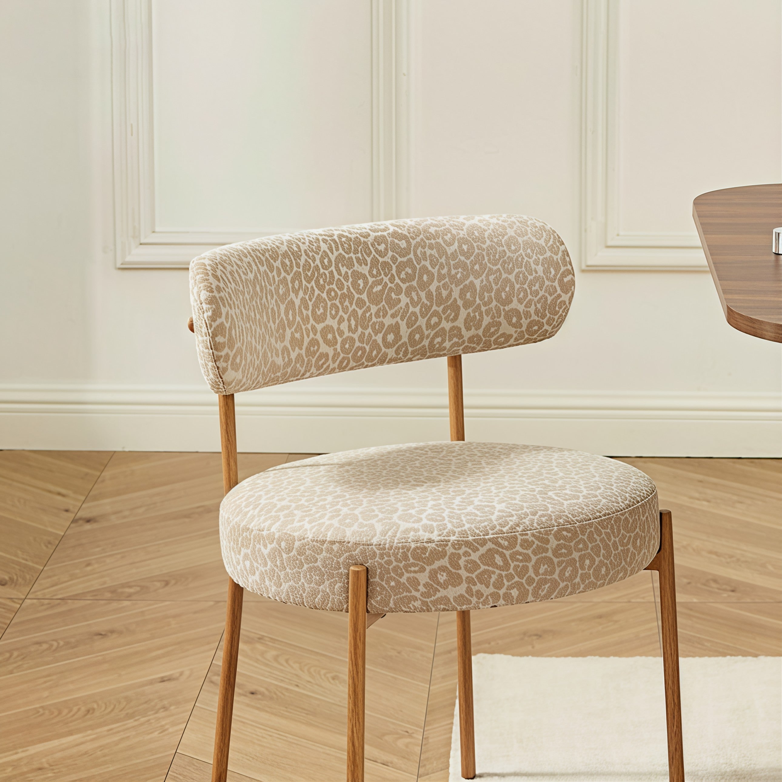 NOA Set of 2 Upholstered Dining Chairs – Beige