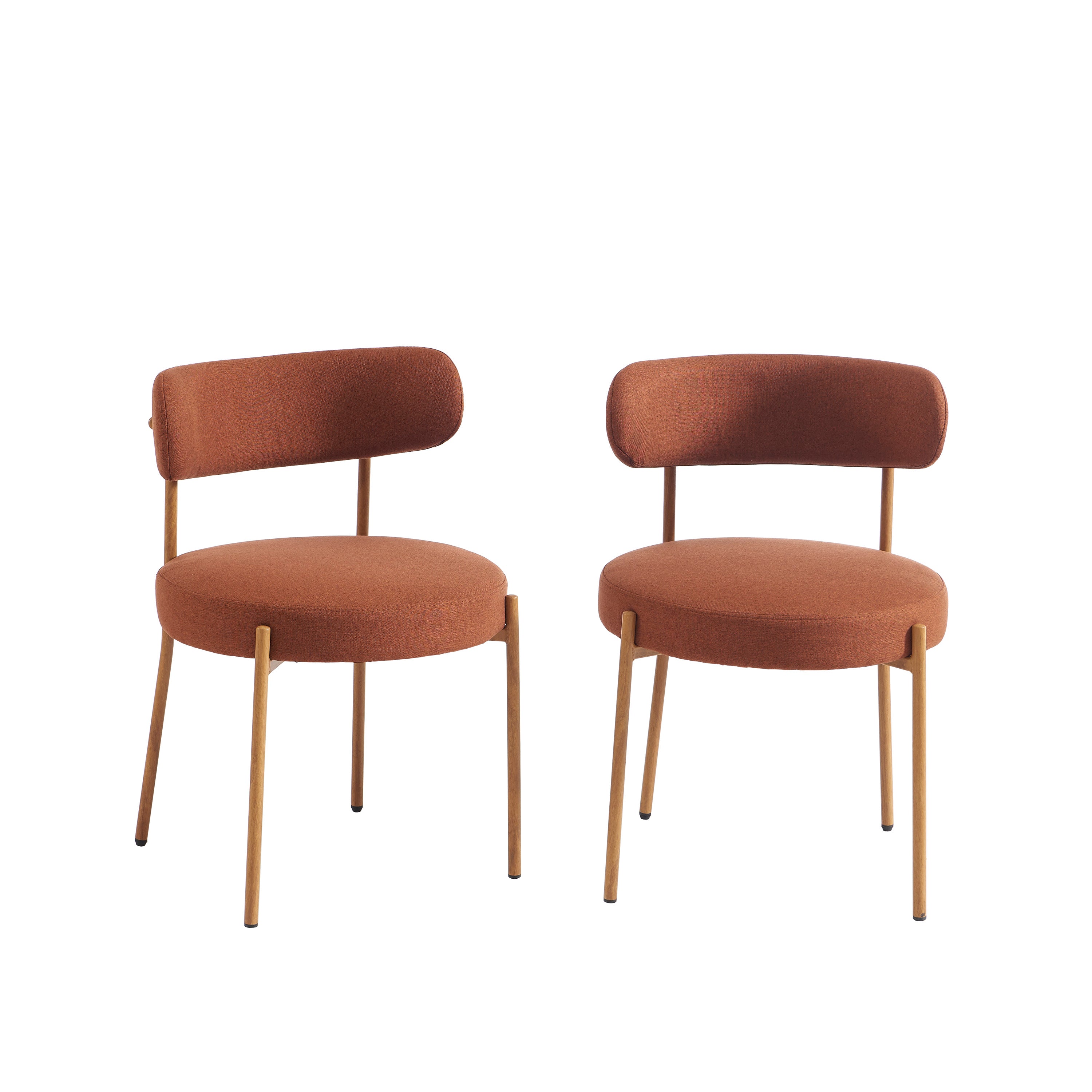 NOA Set of 2 Upholstered Dining Chairs – Terracotta