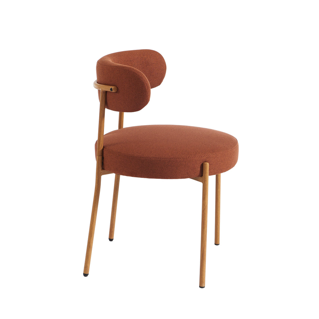 NOA Set of 2 Upholstered Dining Chairs – Terracotta