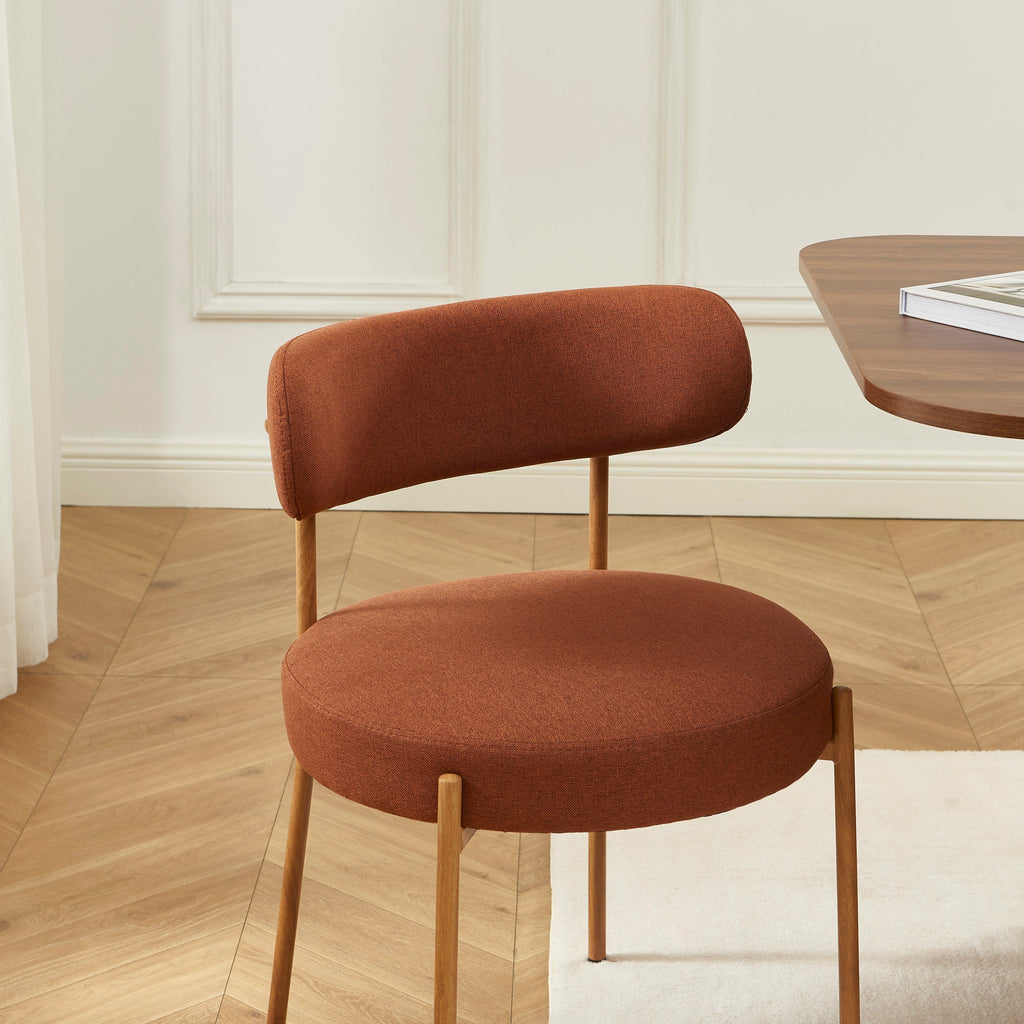 NOA Set of 2 Upholstered Dining Chairs – Terracotta