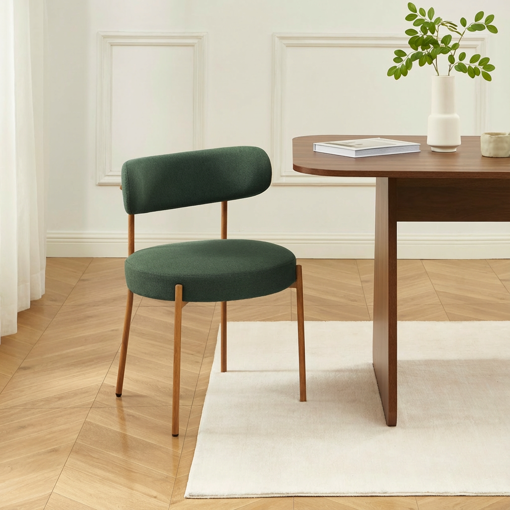NOA Set of 2 Upholstered Dining Chairs – Green