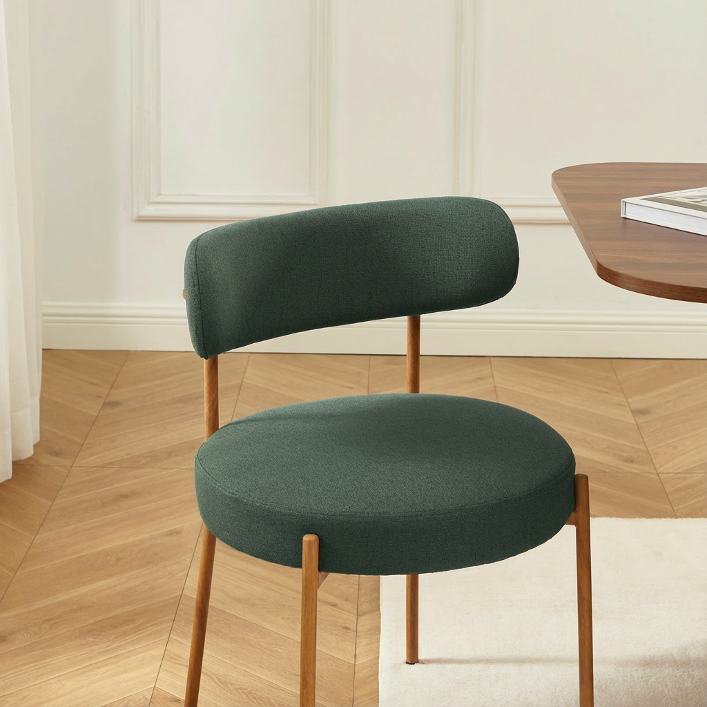 NOA Set of 2 Upholstered Dining Chairs – Green