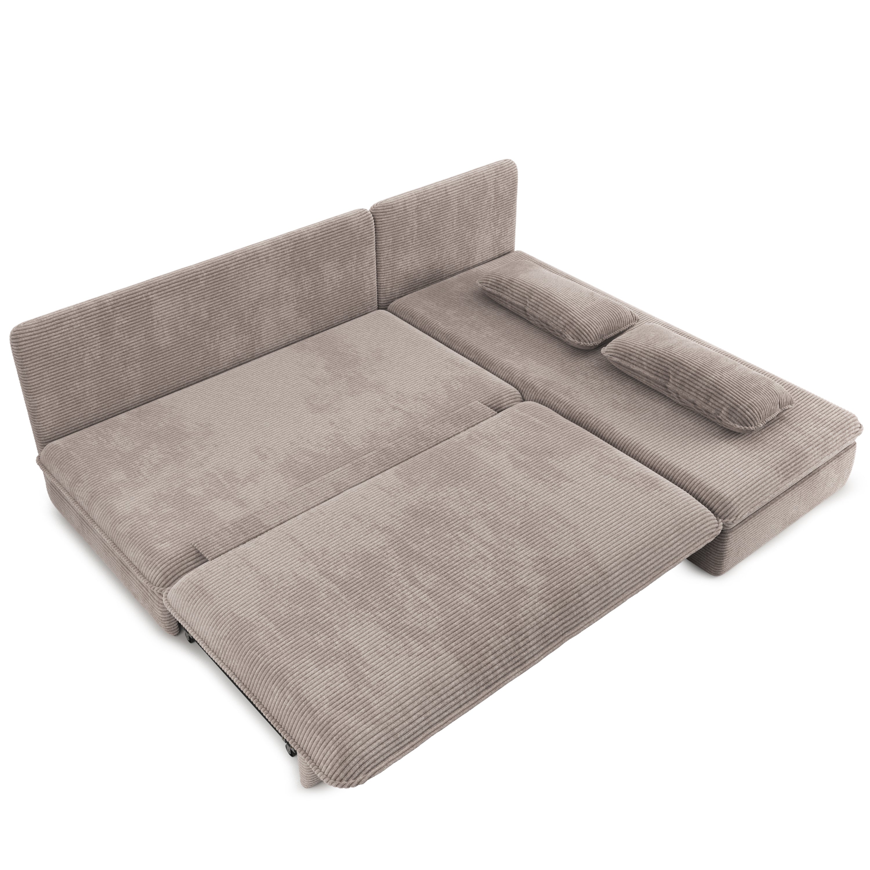 NOMA Reversible Convertible Corner Sofa – Taupe