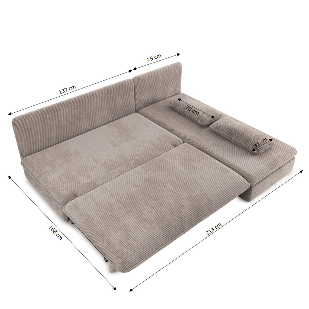 NOMA Reversible Convertible Corner Sofa – Taupe