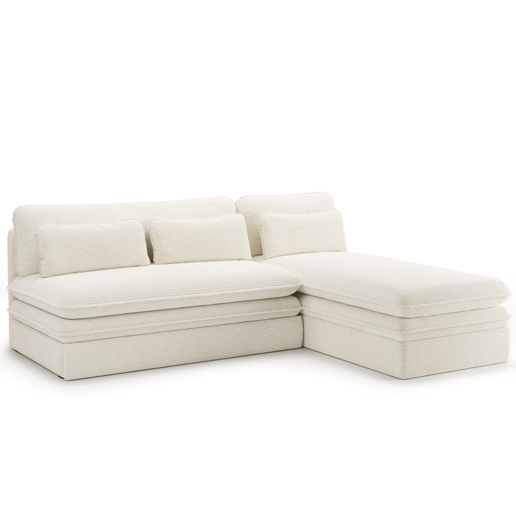 NOMA Reversible Convertible Corner Sofa – Beige