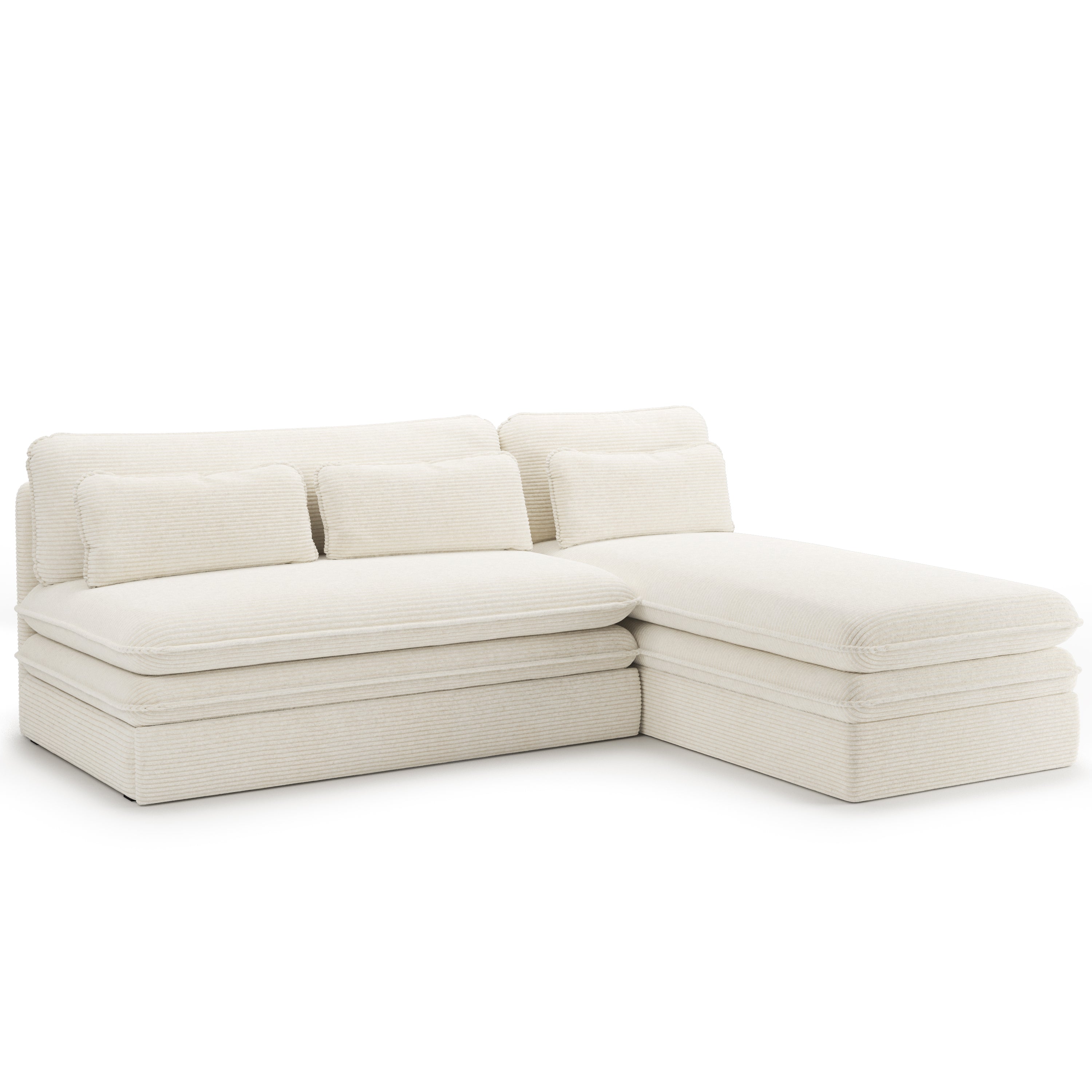 NOMA Reversible Convertible Corner Sofa – Beige