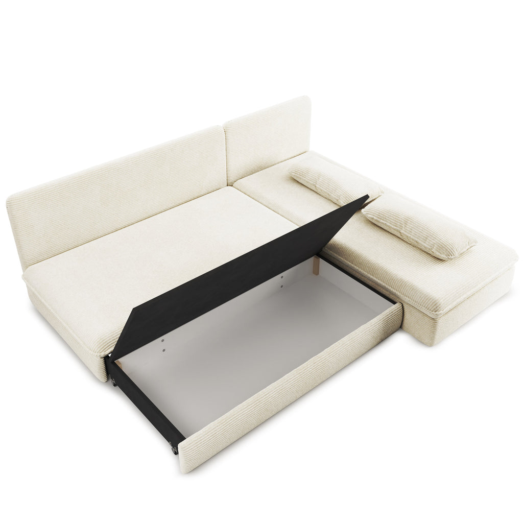 NOMA Reversible Convertible Corner Sofa – Beige