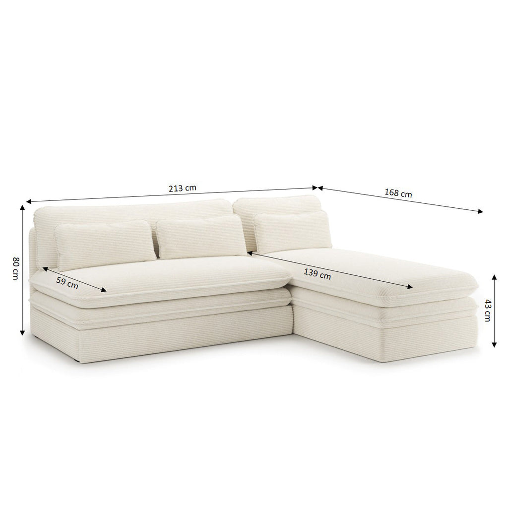 NOMA Reversible Convertible Corner Sofa – Beige