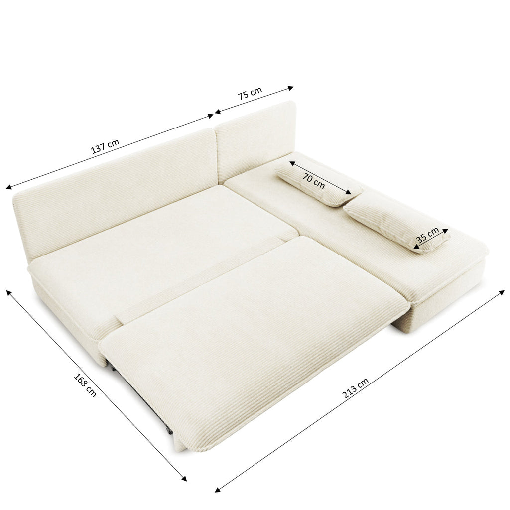 NOMA Reversible Convertible Corner Sofa – Beige