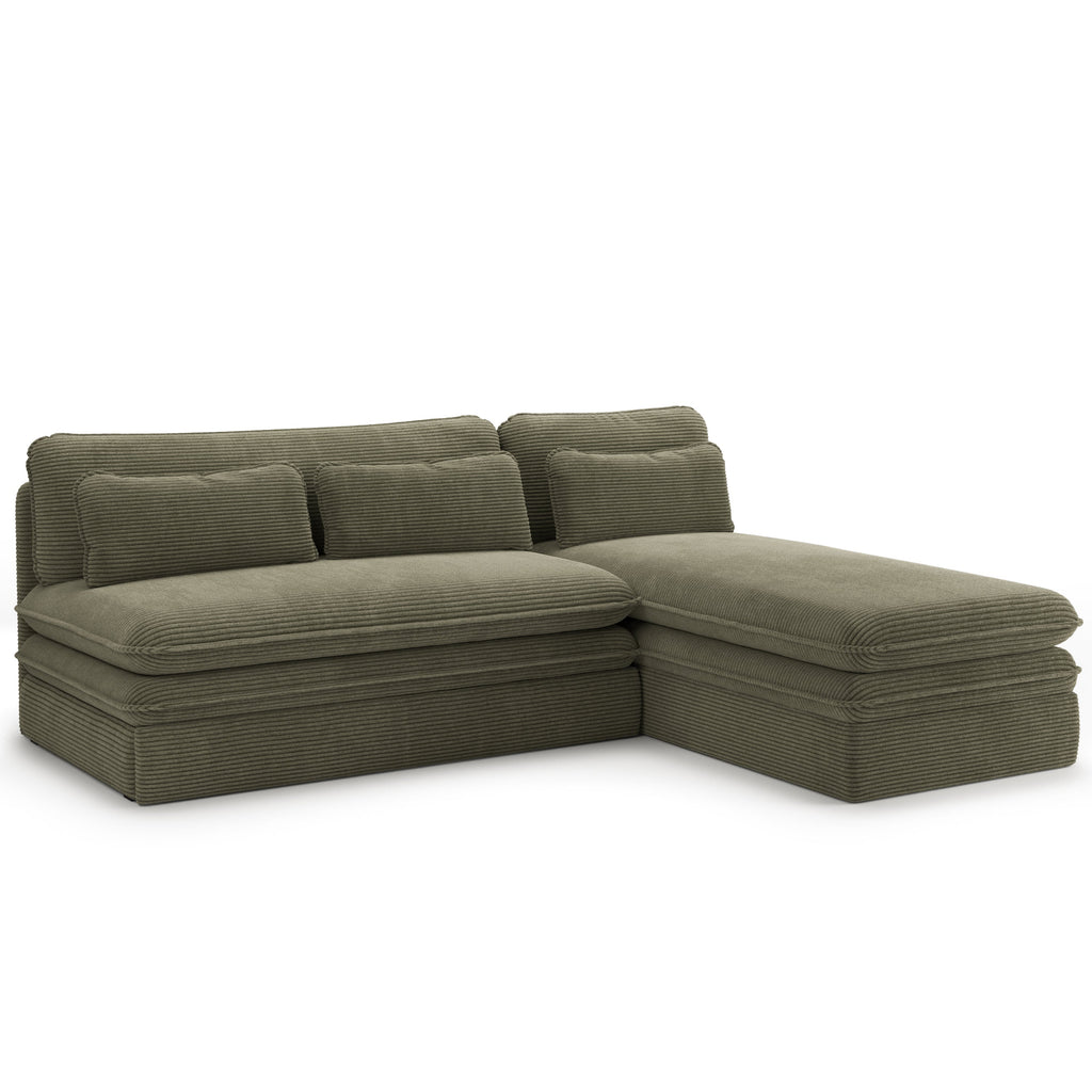NOMA Reversible Convertible Corner Sofa – Green