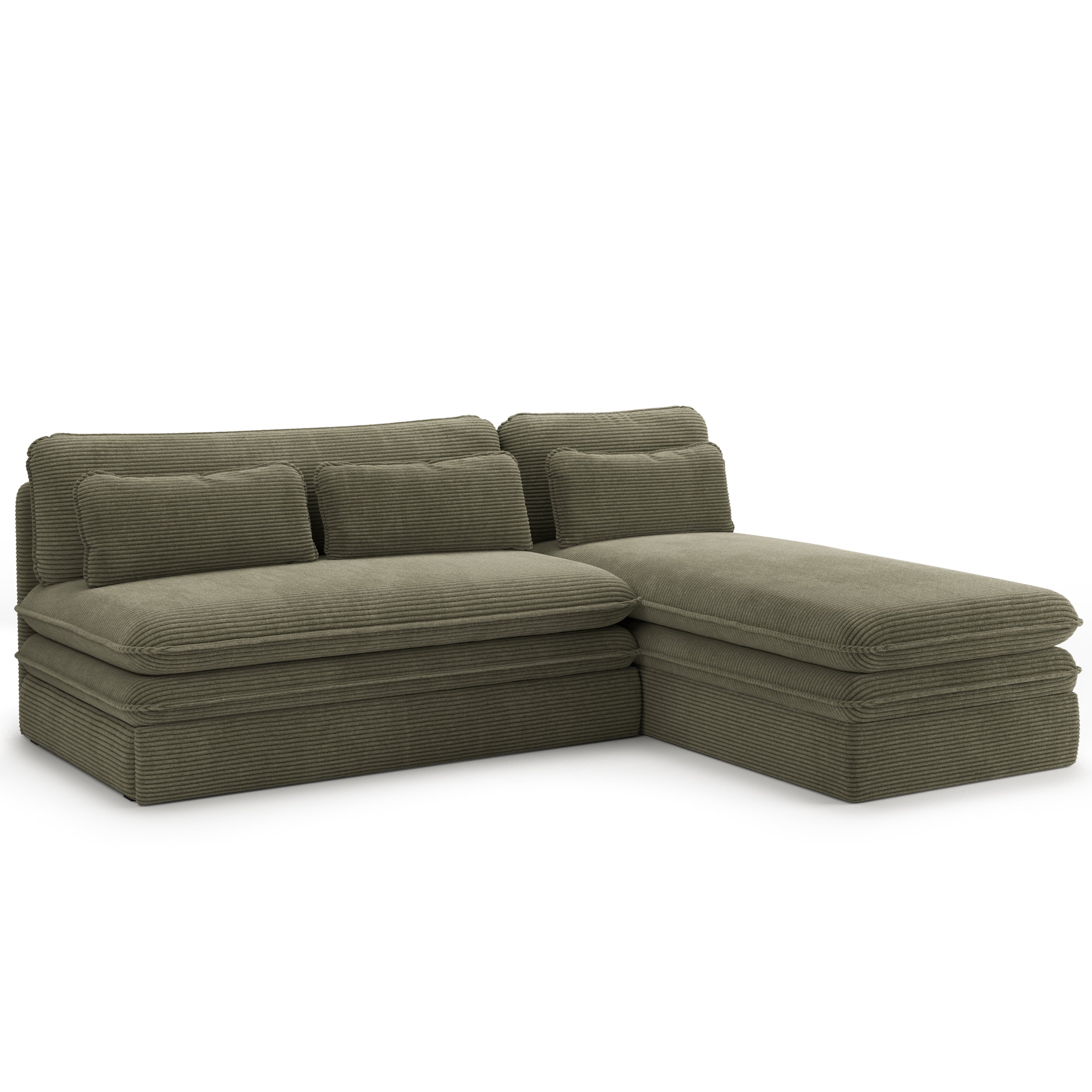 NOMA Reversible Convertible Corner Sofa – Green