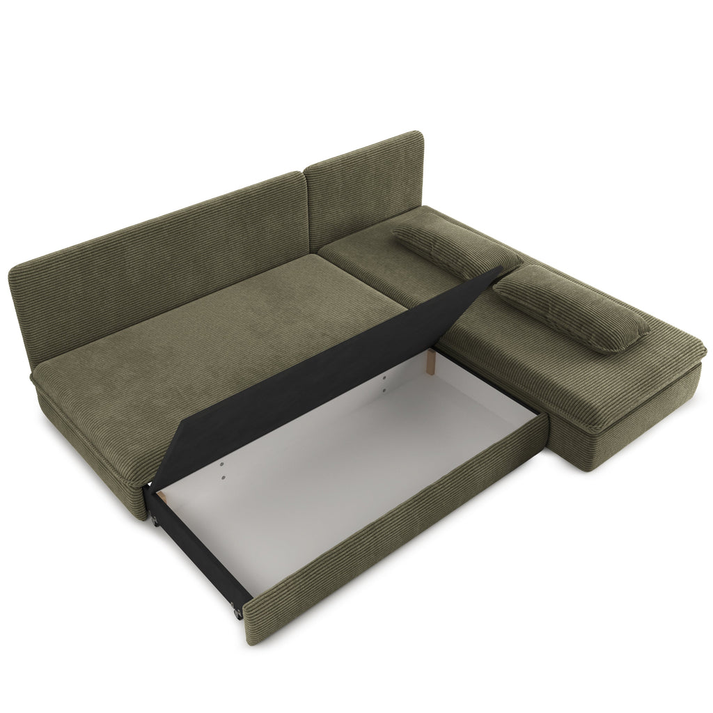 NOMA Reversible Convertible Corner Sofa – Green
