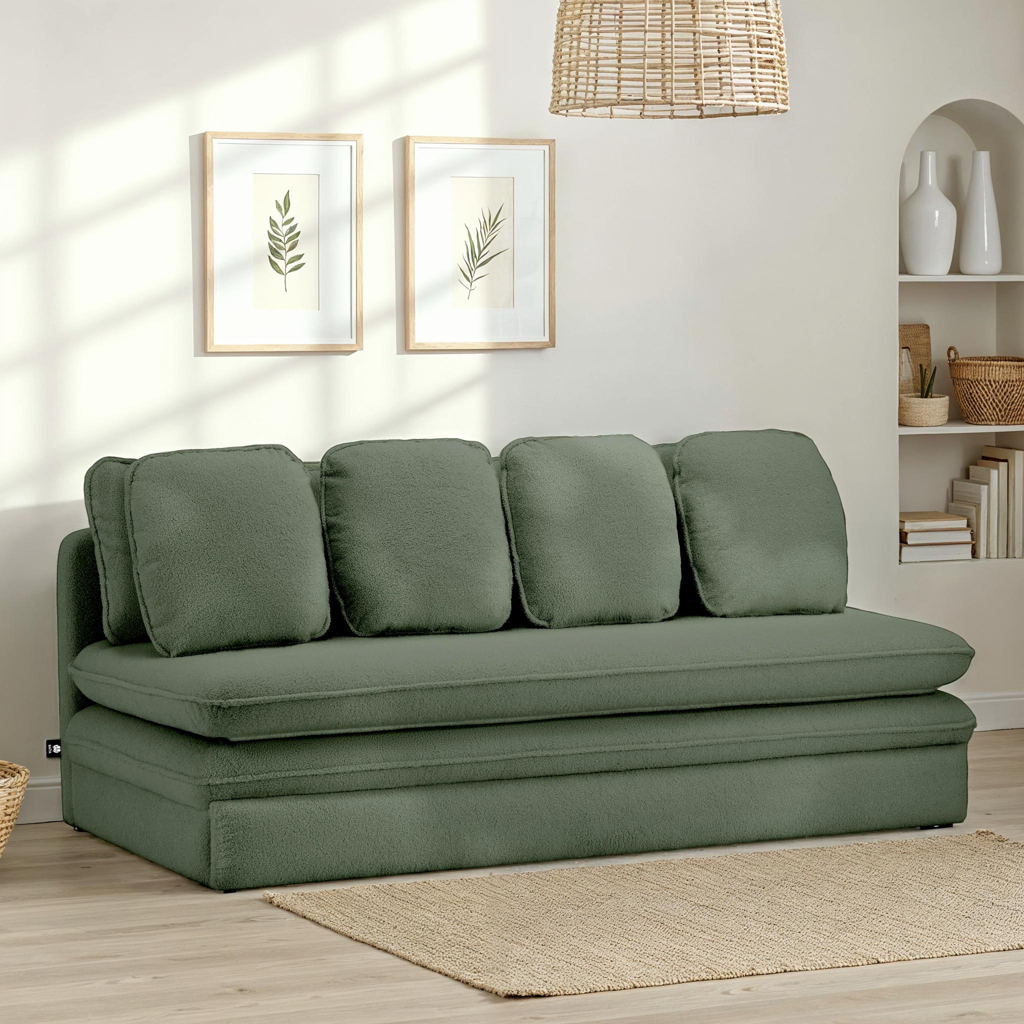 NOMA 3-Seater Convertible Sofa - Green