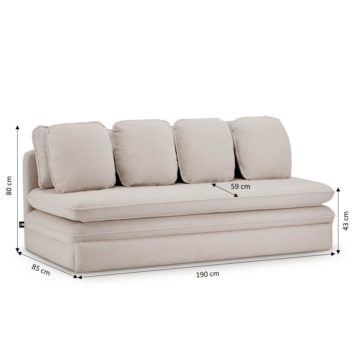 NOMA Upholstered Modular Sofa Bench – Taupe