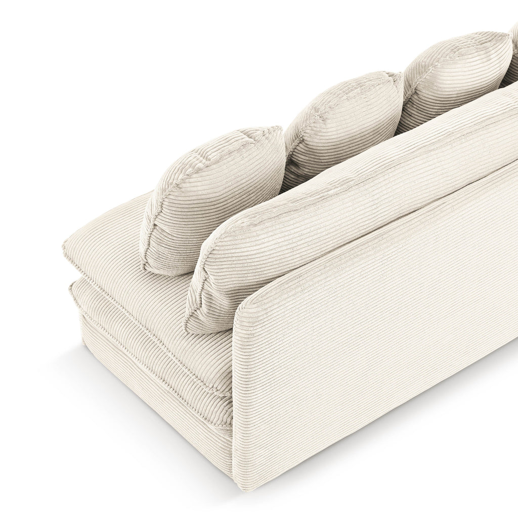 NOMA Corduroy Fabric Modular Sofa Bench – Beige