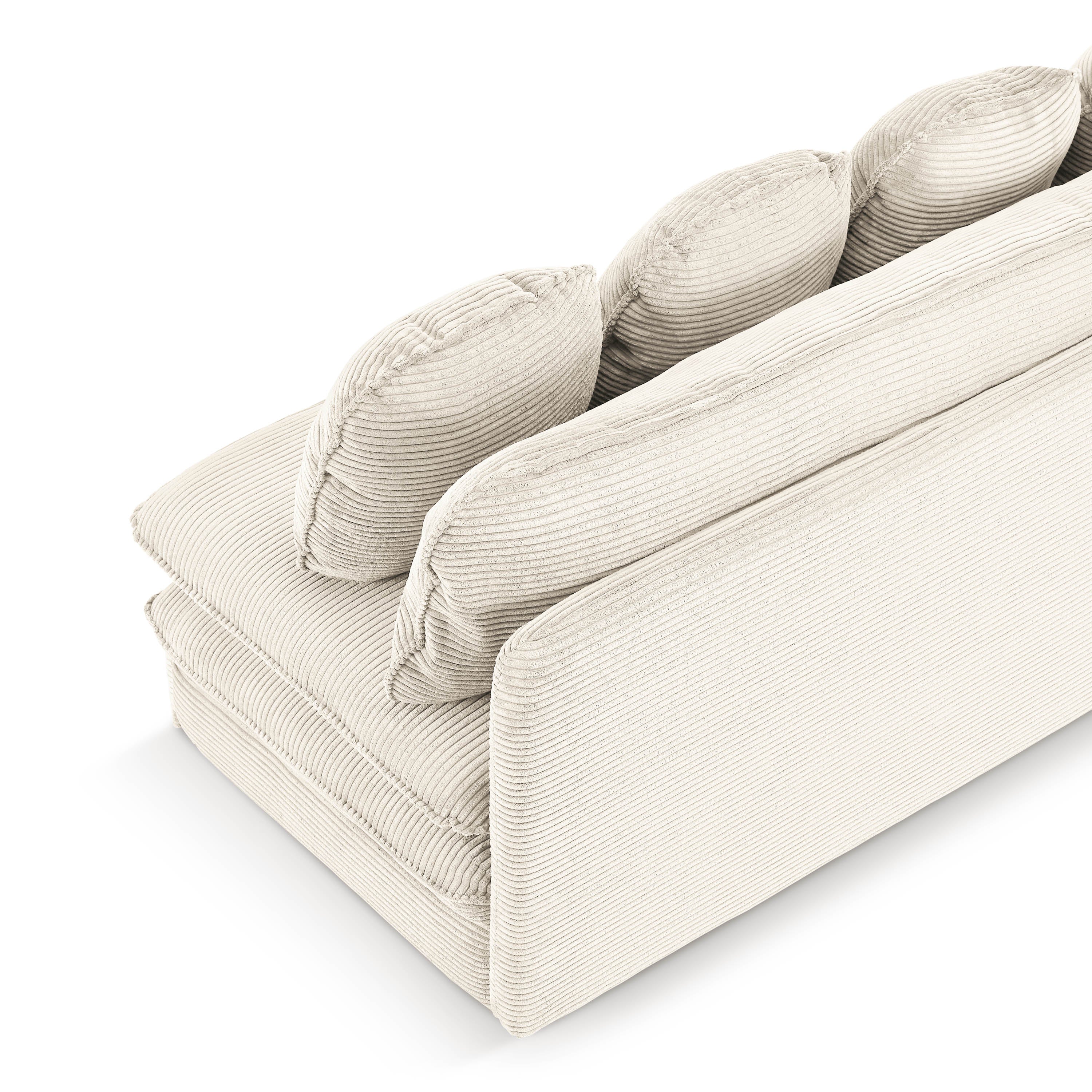 NOMA Corduroy Fabric Modular Sofa Bench – Beige