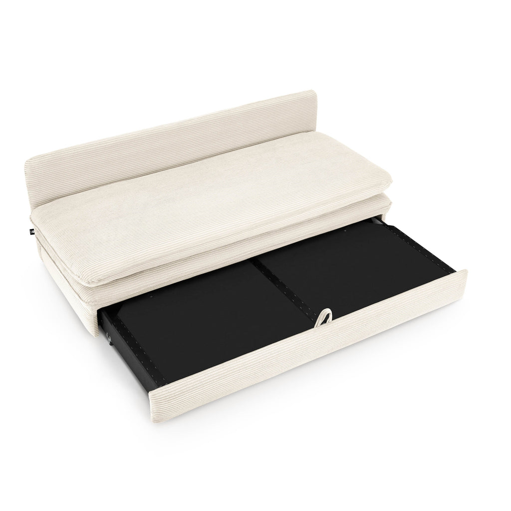 NOMA Corduroy Fabric Modular Sofa Bench – Beige