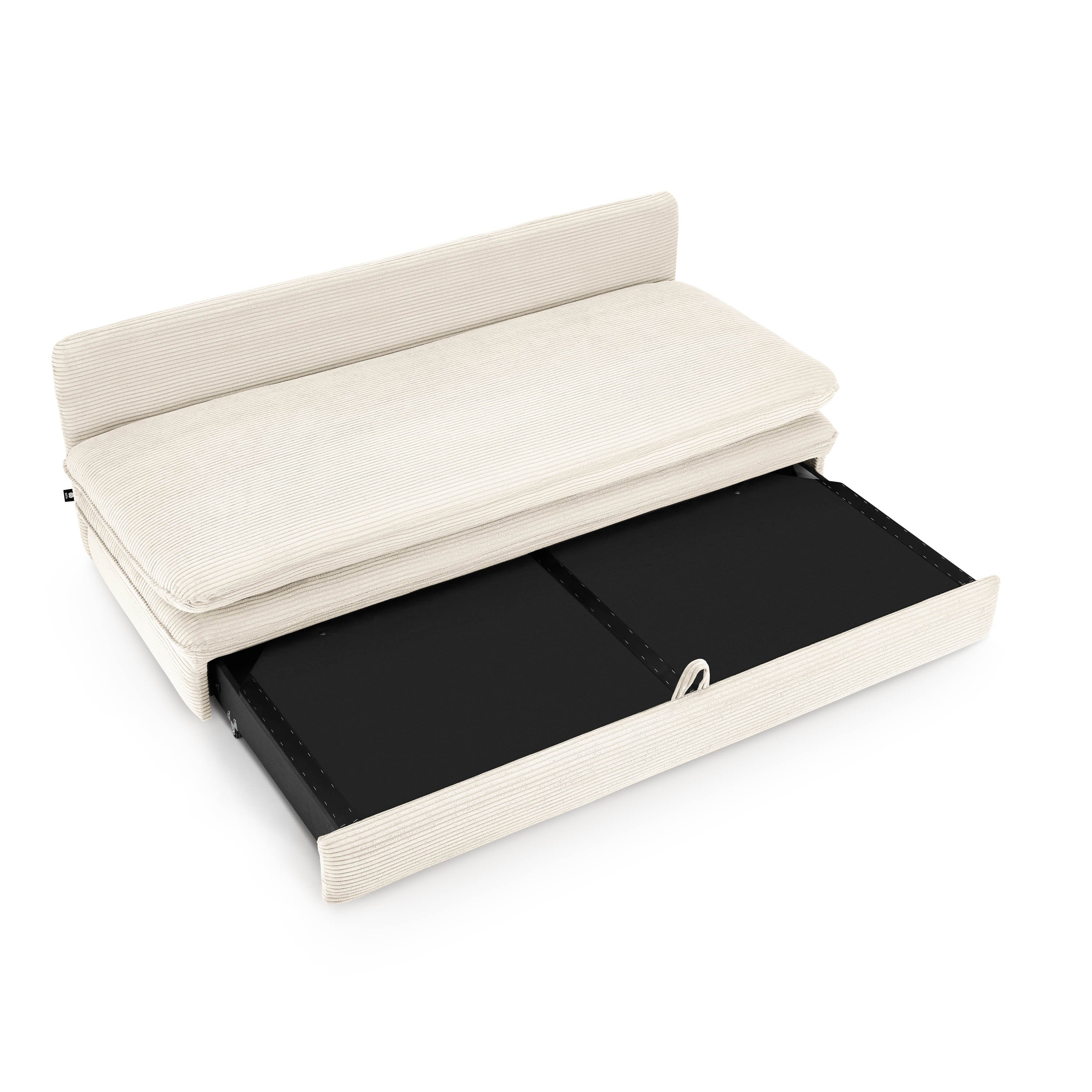 NOMA Corduroy Fabric Modular Sofa Bench – Beige