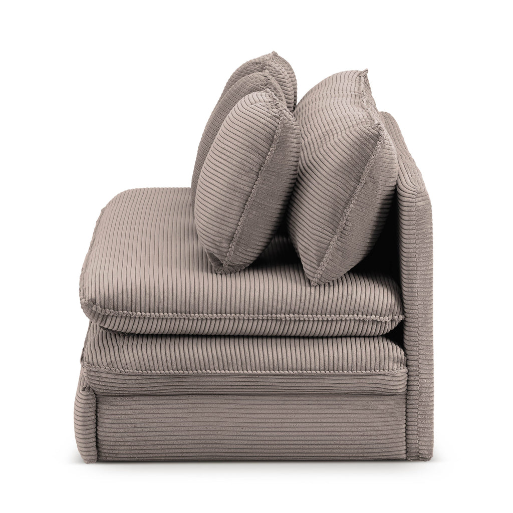 NOMA Corduroy Fabric Modular Sofa Bench – Greige