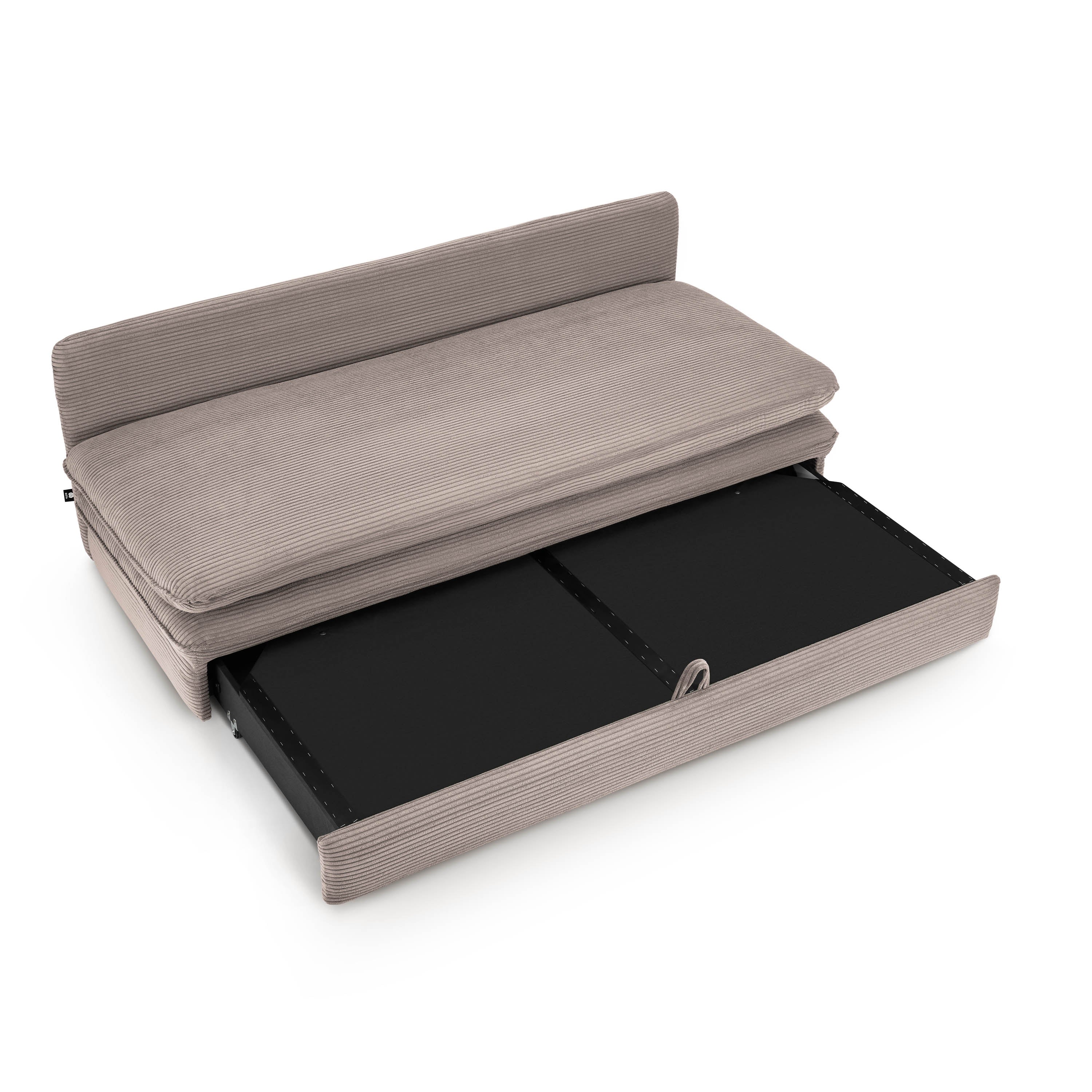 NOMA Corduroy Fabric Modular Sofa Bench – Greige