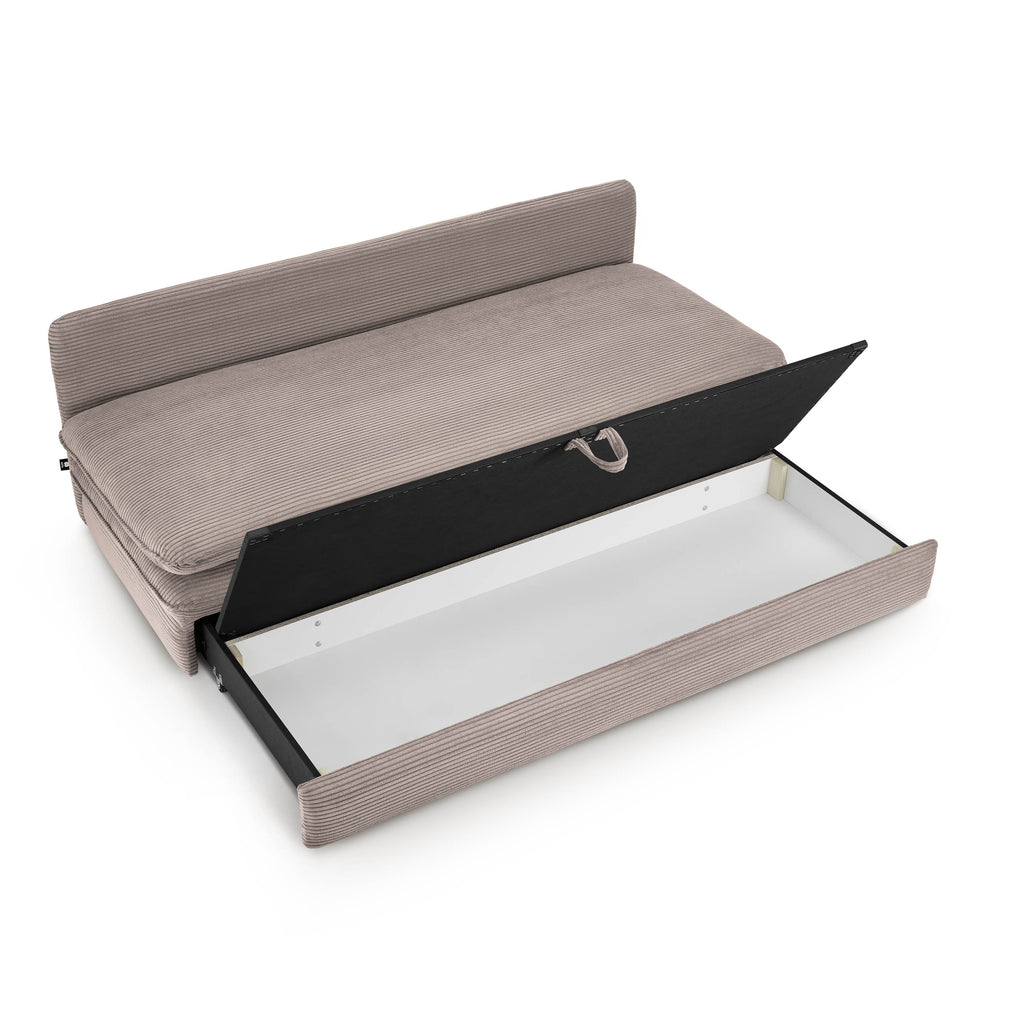 NOMA Corduroy Fabric Modular Sofa Bench – Greige