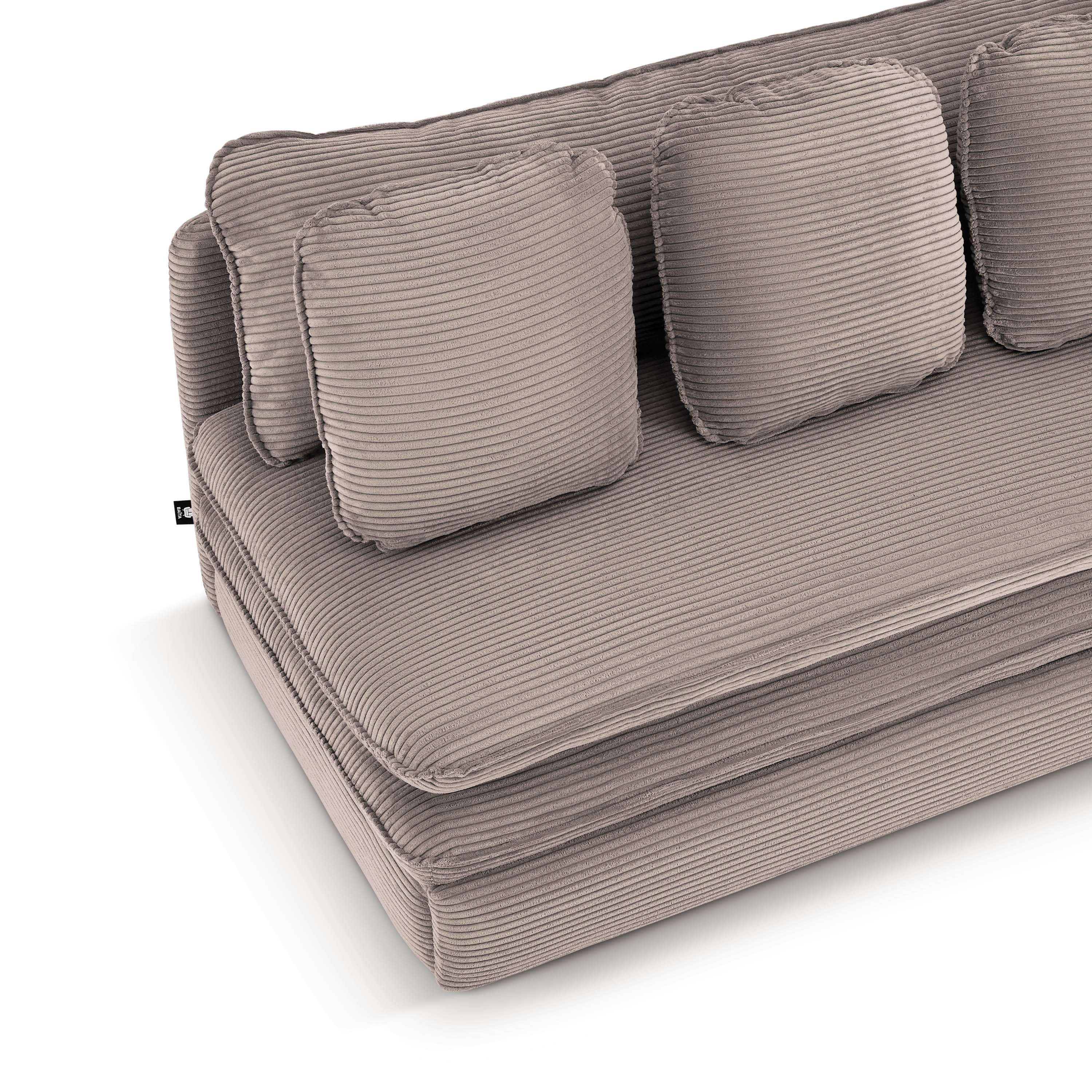 NOMA Corduroy Fabric Modular Sofa Bench – Greige