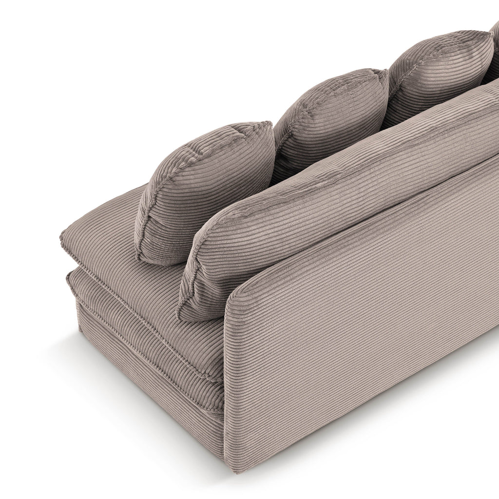 NOMA Corduroy Fabric Modular Sofa Bench – Greige