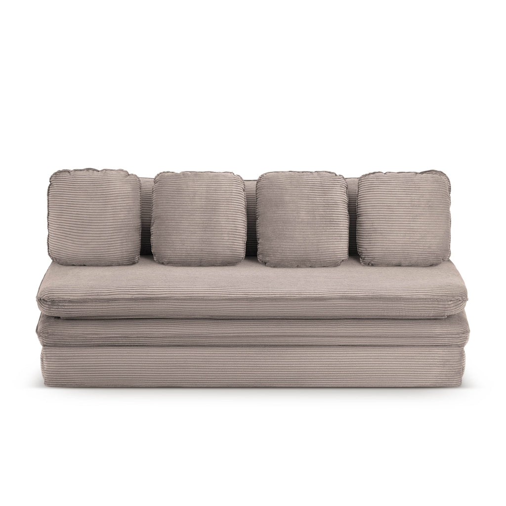 NOMA Corduroy Fabric Modular Sofa Bench – Greige