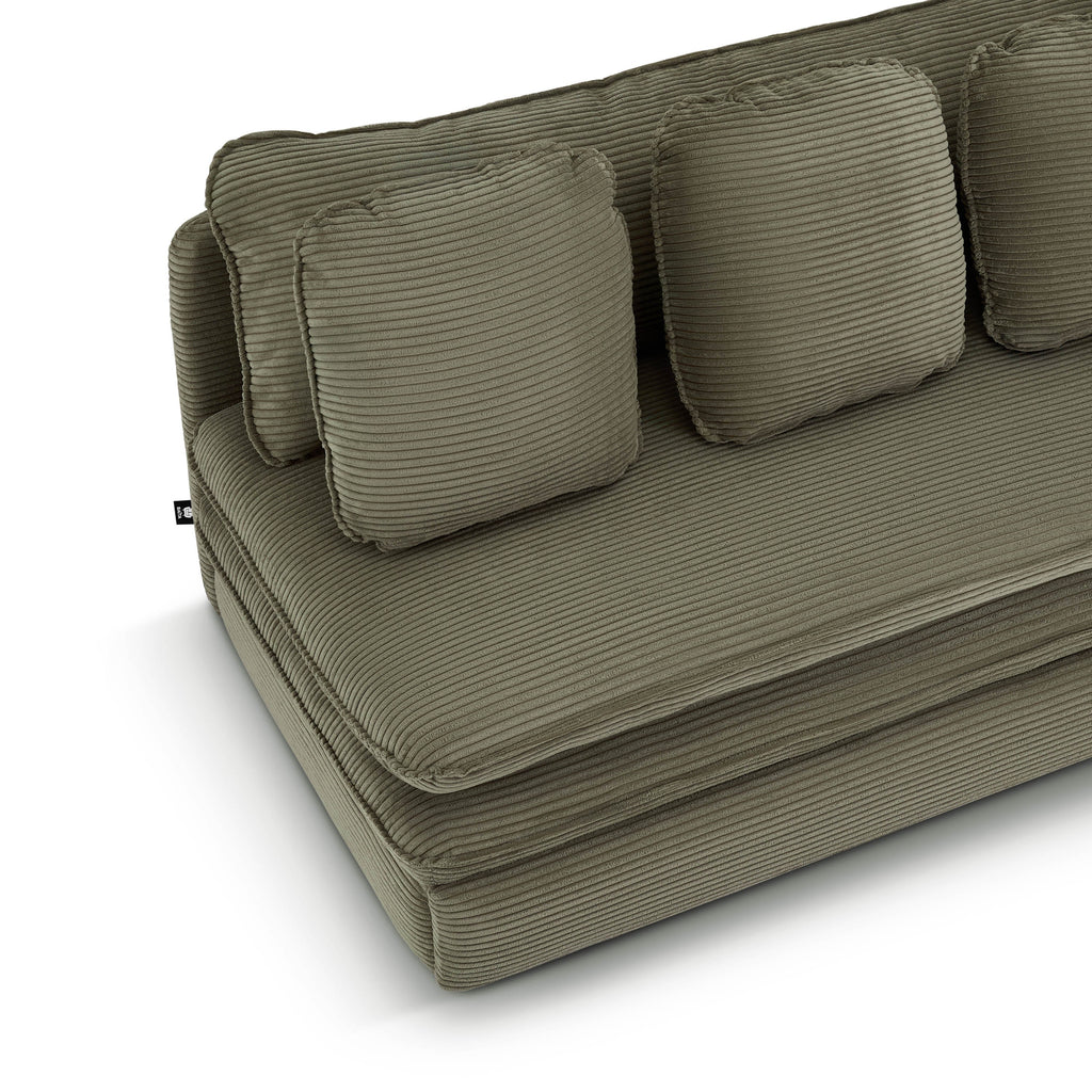NOMA Corduroy Fabric Modular Sofa Bench – Green