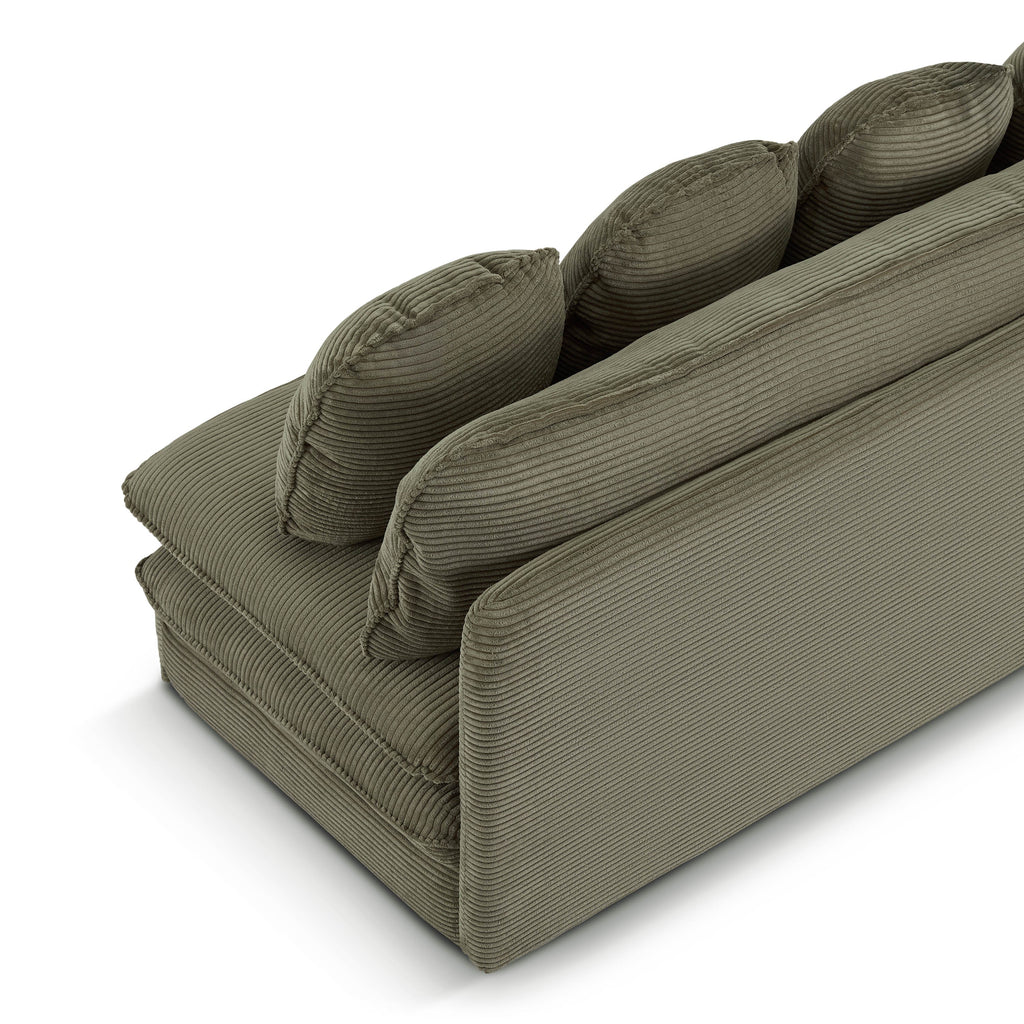 NOMA Corduroy Fabric Modular Sofa Bench – Green