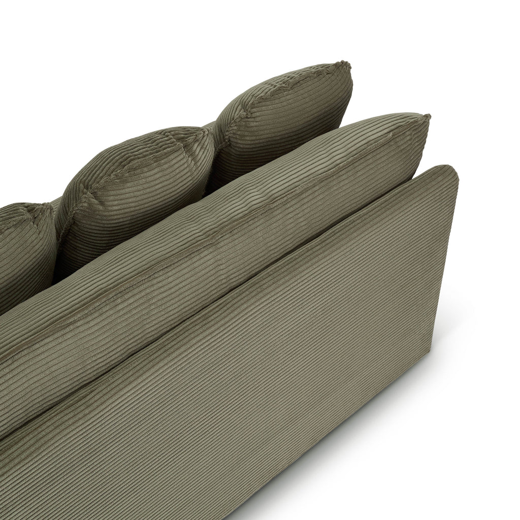 NOMA Corduroy Fabric Modular Sofa Bench – Green