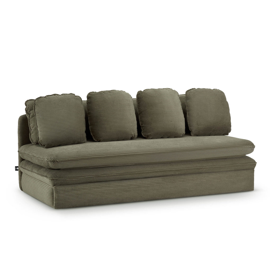 NOMA Corduroy Fabric Modular Sofa Bench – Green