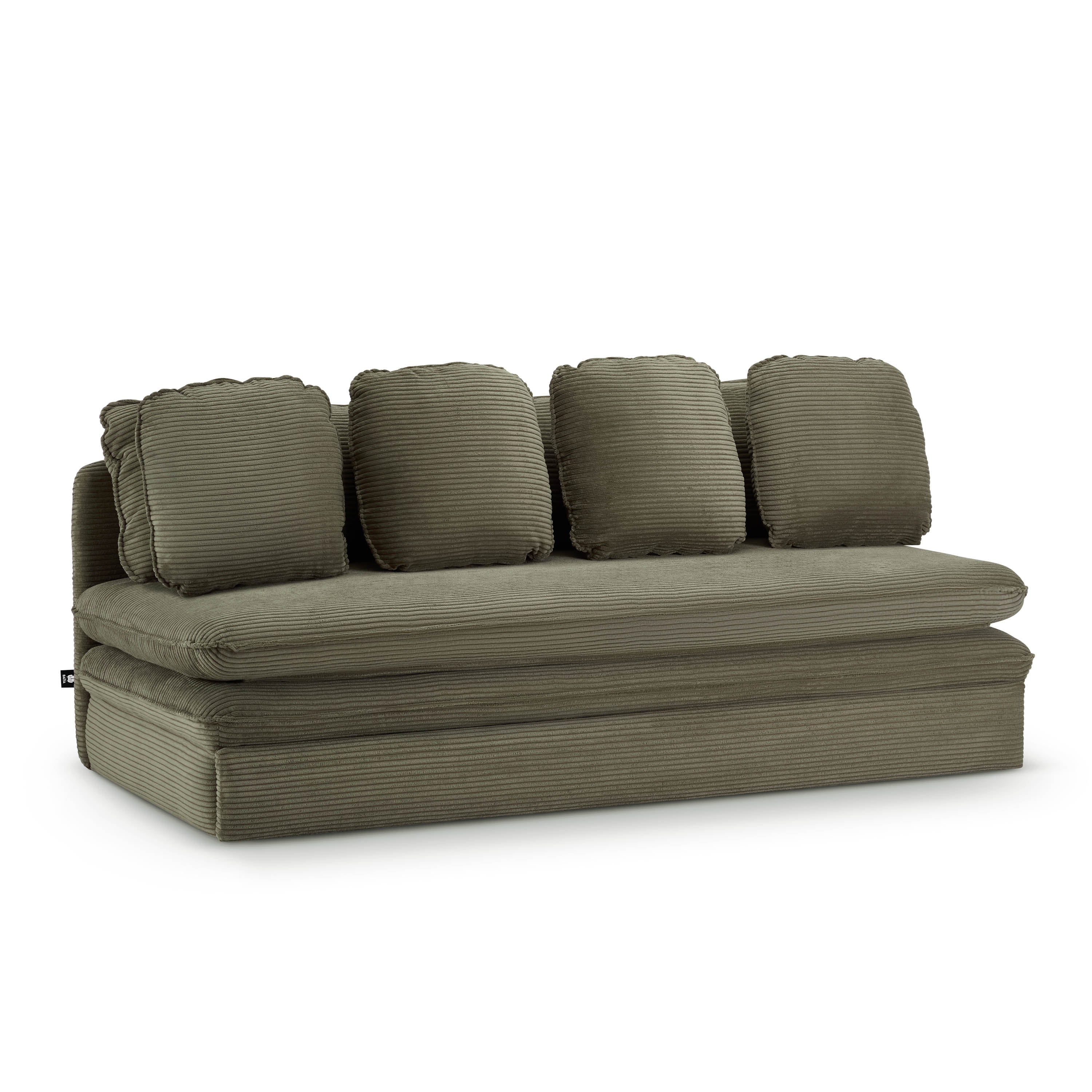 NOMA Corduroy Fabric Modular Sofa Bench – Green
