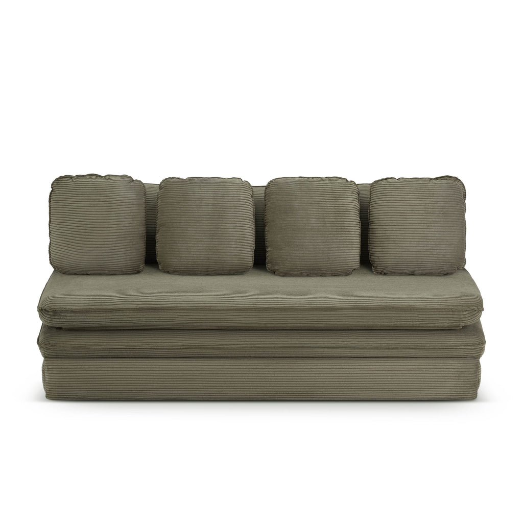 NOMA Corduroy Fabric Modular Sofa Bench – Green
