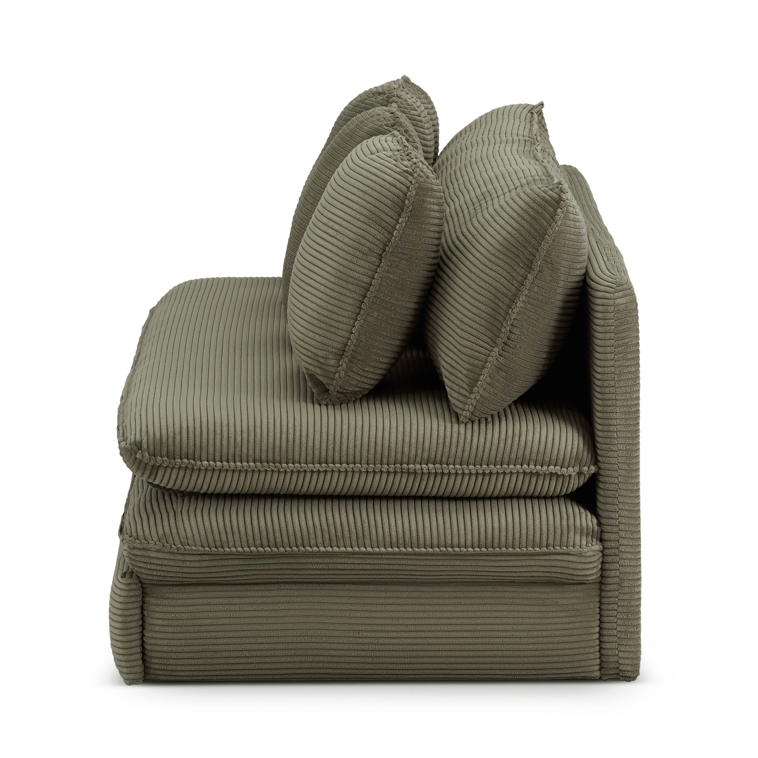 NOMA Corduroy Fabric Modular Sofa Bench – Green