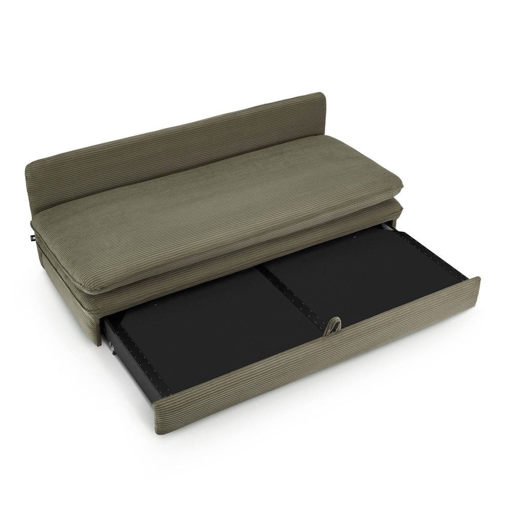NOMA Corduroy Fabric Modular Sofa Bench – Green