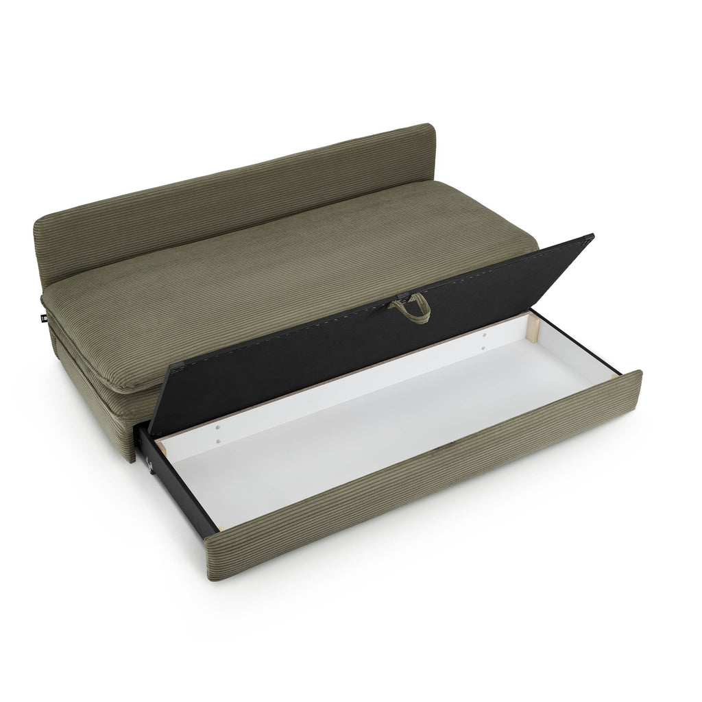 NOMA Corduroy Fabric Modular Sofa Bench – Green