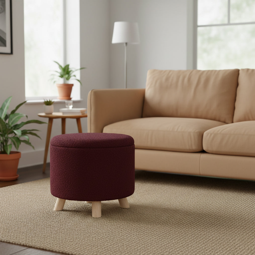 OAD Storage Pouf with Lid - Purple