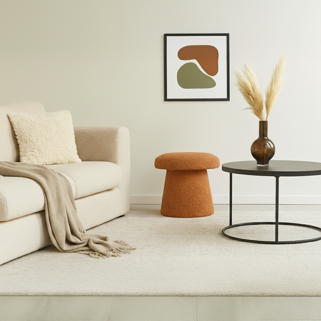 OAD Mushroom-Shape Decorative Pouf - Orange
