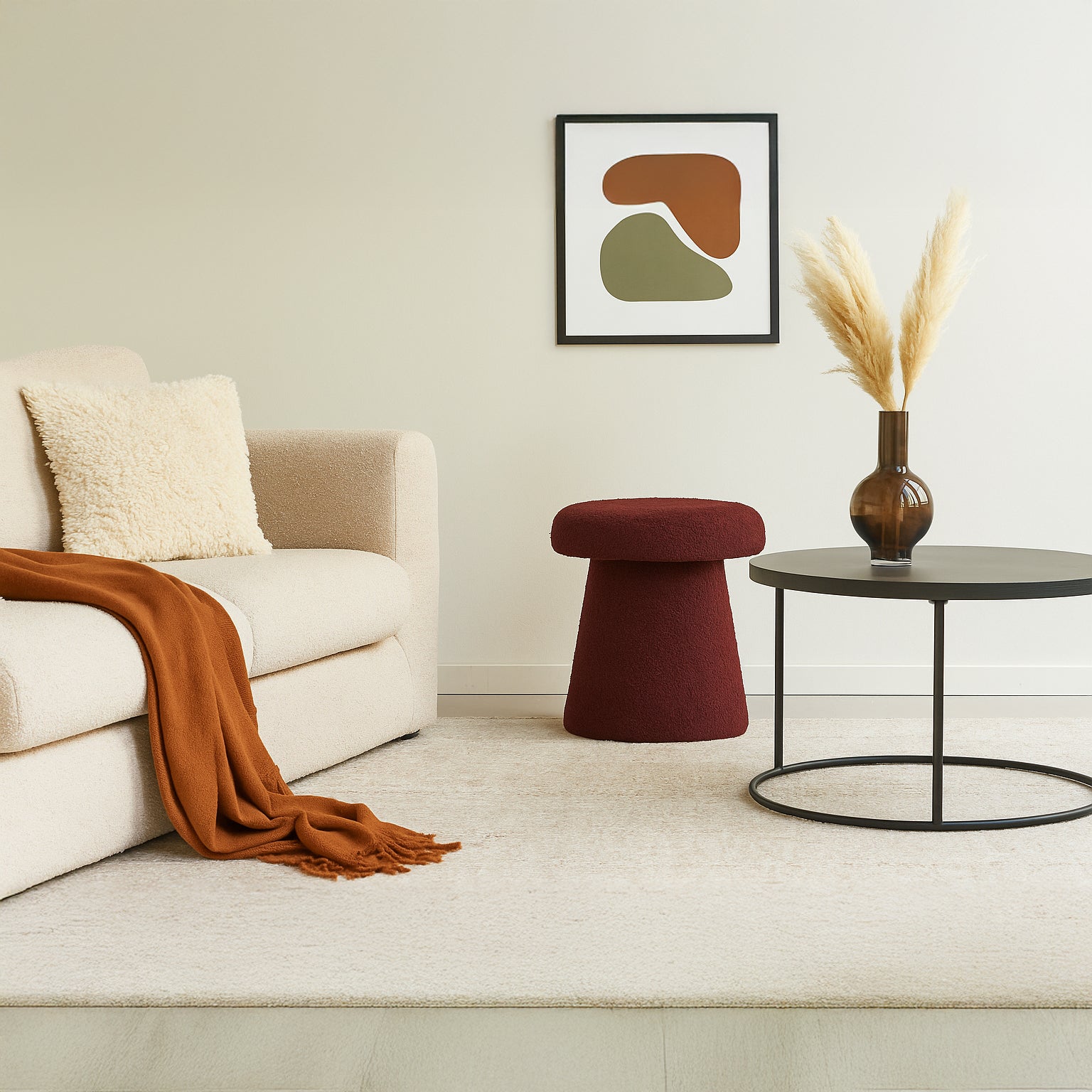 OAD Mushroom-Shape Decorative Pouf - Purple