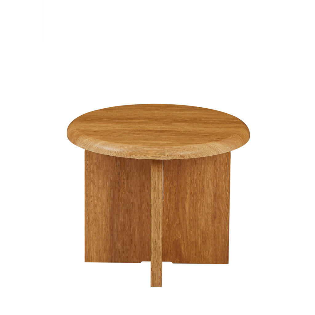 OCANA Round Side Table (H 16") - Light Wood
