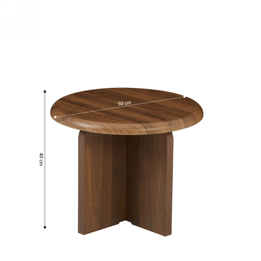 OCANA Round Side Table (H 16") - Dark Wood