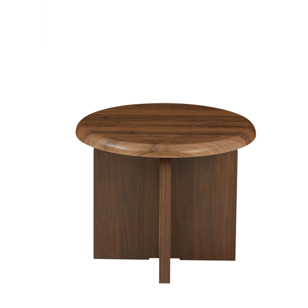 OCANA Round Side Table (H 16") - Dark Wood
