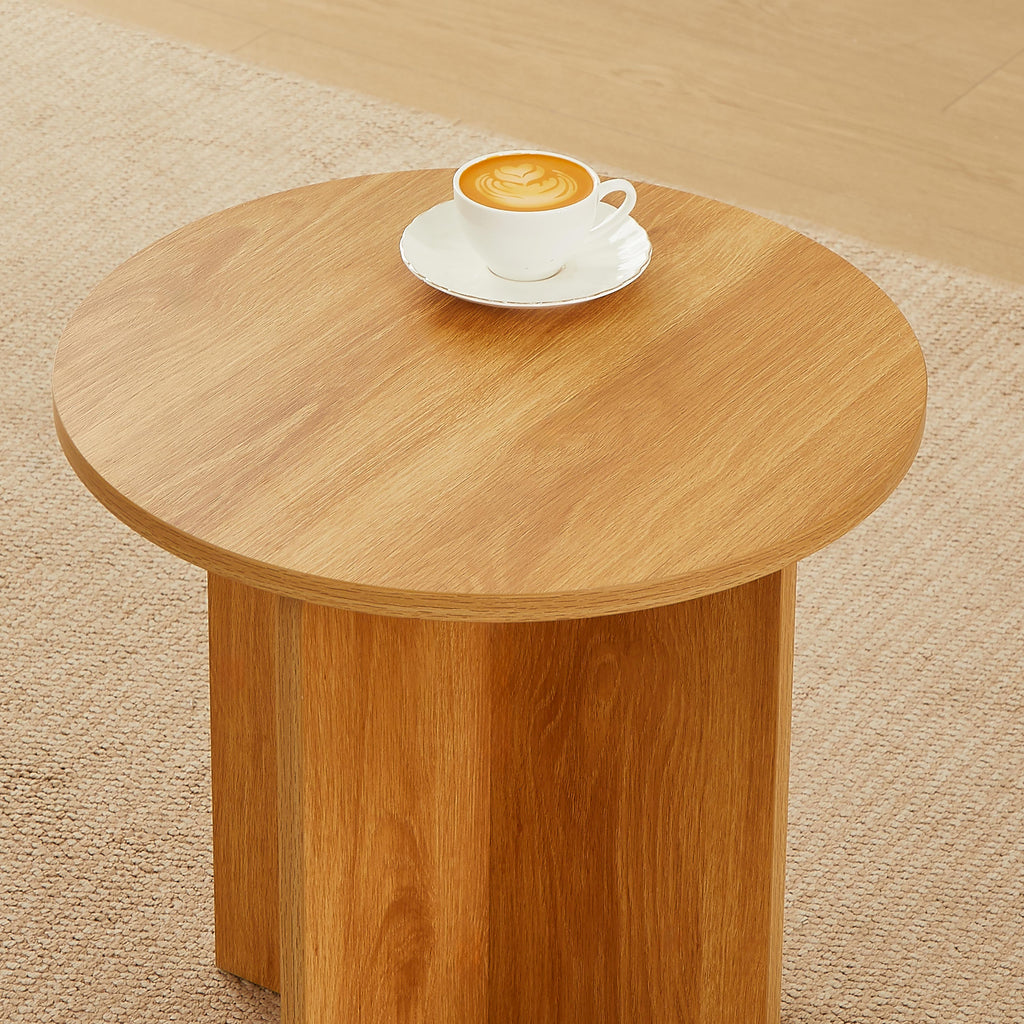 OCANA Round Side Table (H 20") - Light Wood
