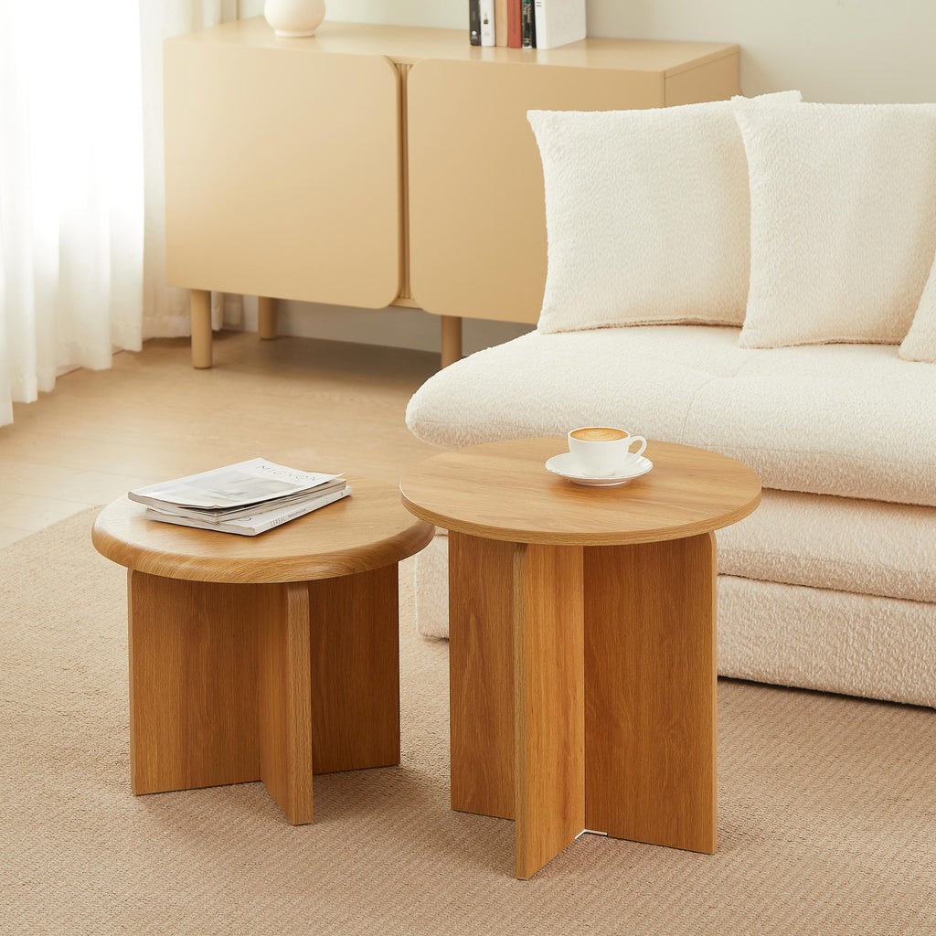 OCANA Round Side Table (H 20") - Light Wood