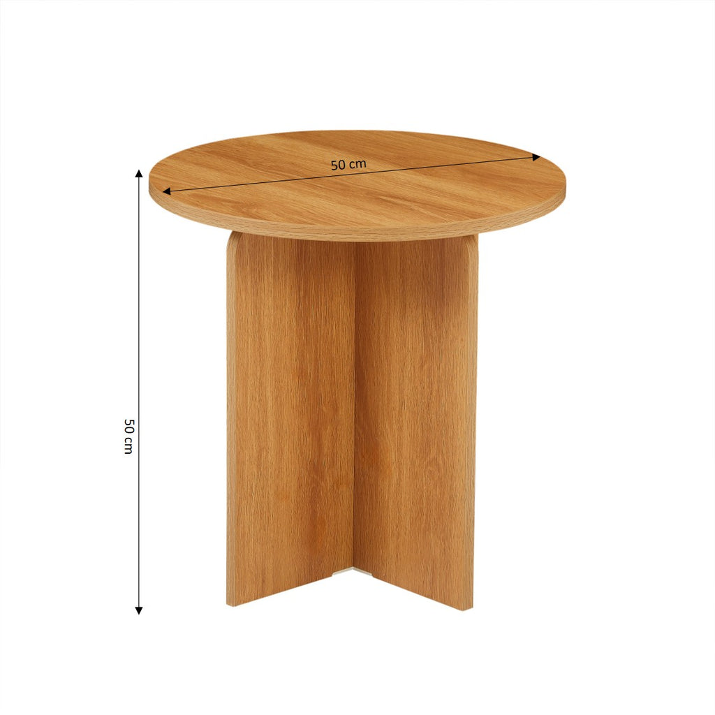 OCANA Round Side Table (H 20") - Light Wood