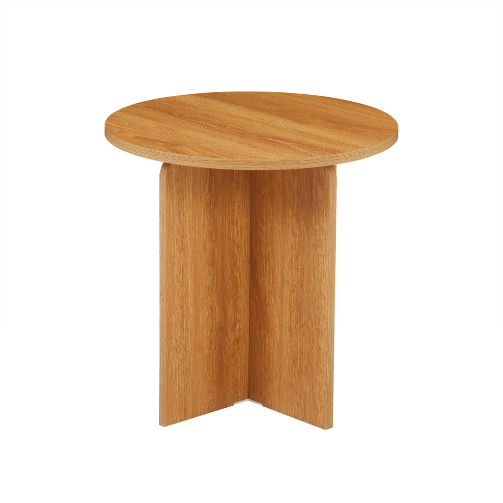 OCANA Round Side Table Oak Effect (H 20")