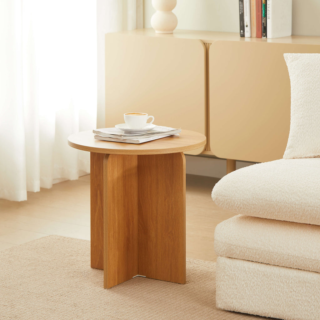 OCANA Round Side Table (H 20") - Light Wood