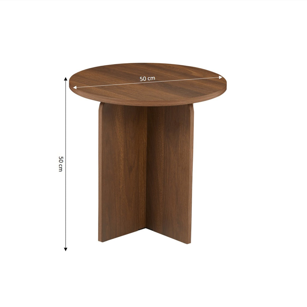OCANA Round Side Table (H 20") - Dark Wood