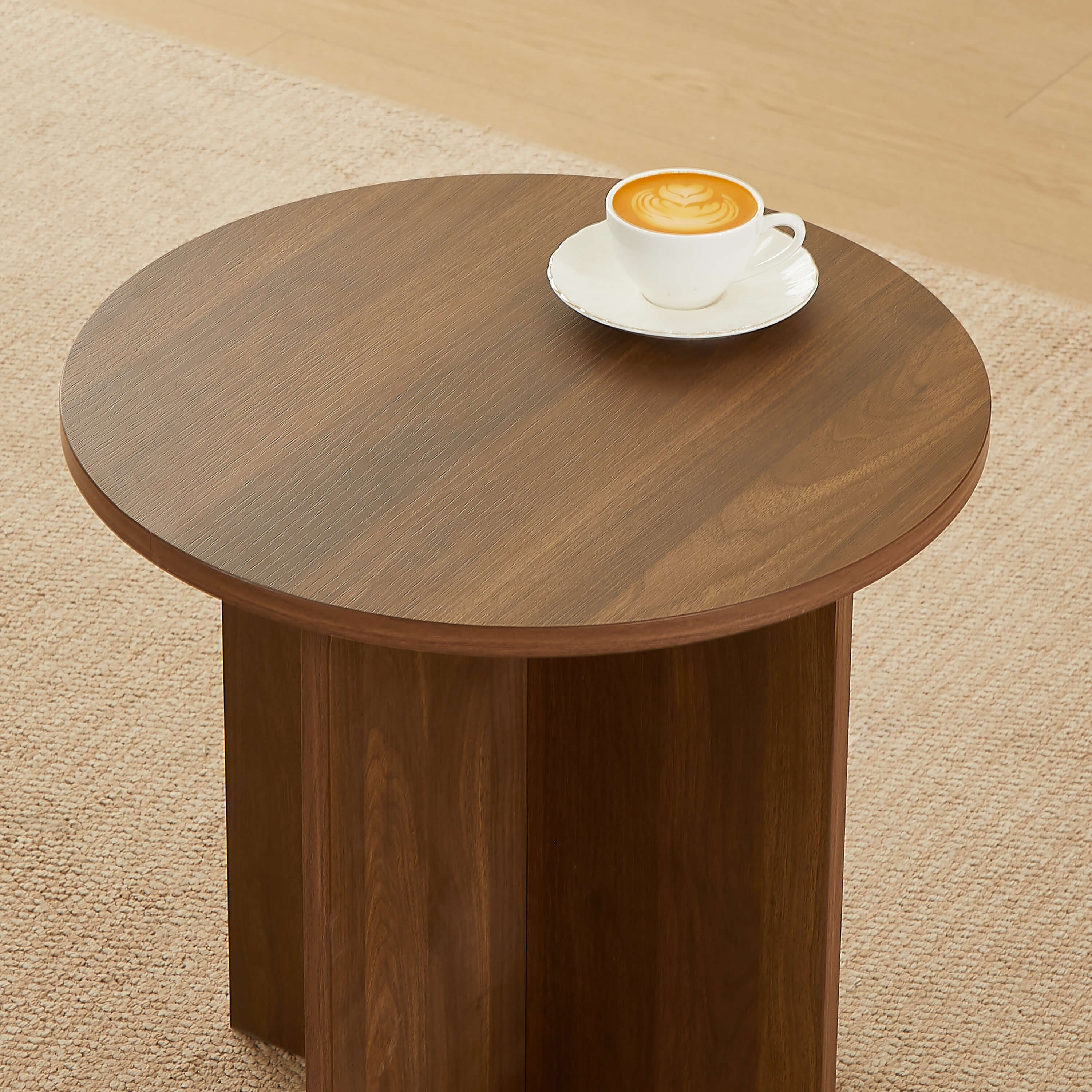 OCANA Round Side Table (H 20") - Dark Wood